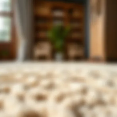 Emphasizing Luxurious Texture and Craftsmanship Close-up of the texture of a tan soft rug