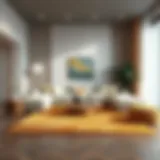 The Perfect Addition to a Contemporary Living Space Elegant tan soft rug placed in a stylish living room