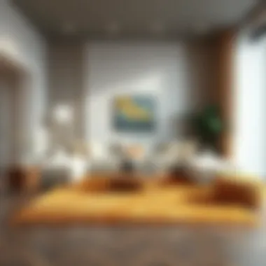 The Perfect Addition to a Contemporary Living Space Elegant tan soft rug placed in a stylish living room