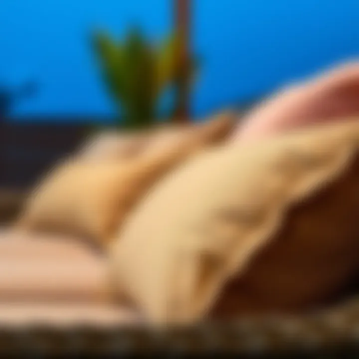 Weather-Resistant Fabric for Outdoor Cushions Close-up of weather-resistant fabric used for outdoor cushions