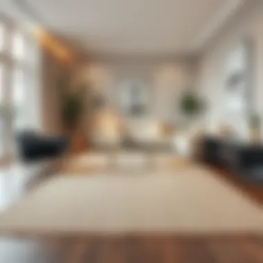 Thin Natural Fiber Rug in Modern Interior An elegant living room featuring a thin natural fiber rug that complements modern decor.