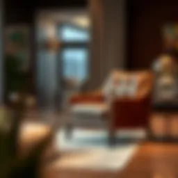 Elegant leather accent chair in a modern living room