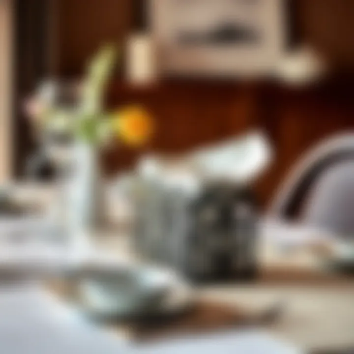 Cissan Napkin Holder Enhancing a Dining Table Setting Cissan napkin holder enhancing a dining table setting