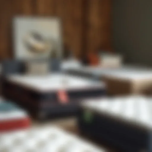 Various types of box springs showcasing diverse designs and materials