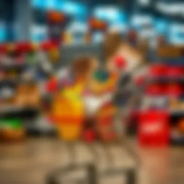 Shopping Cart with Supplies A cart filled with essential home improvement supplies