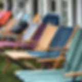 A variety of lawn chair materials displayed