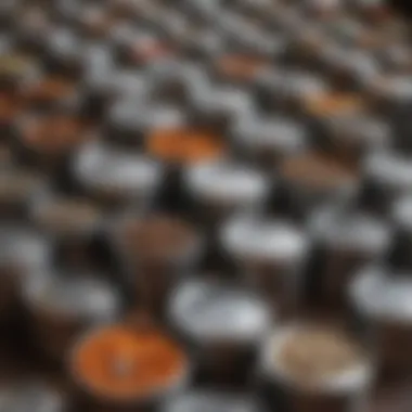 An artistic display of spice tins enhancing the culinary aesthetics of a kitchen.