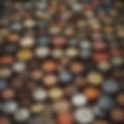 A vintage collection of spice tin containers showcasing traditional designs.