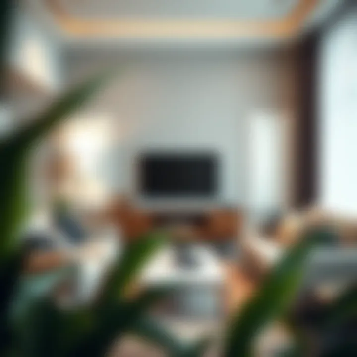 Cozy living area featuring a cabinet console table as a TV stand