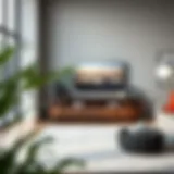 Modern Living Room with Cabinet Console Table Elegant cabinet console table in a modern living room setup