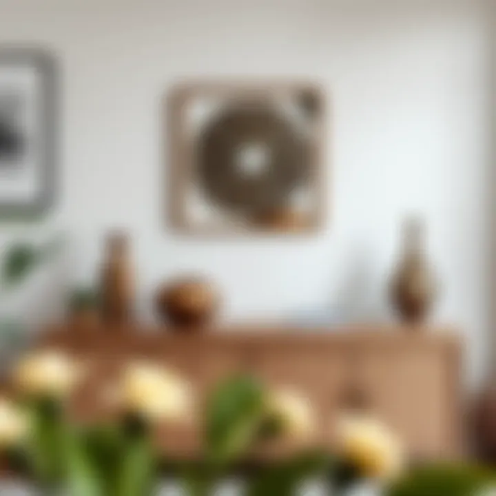 Stylish cabinet console table showcasing various decorative items