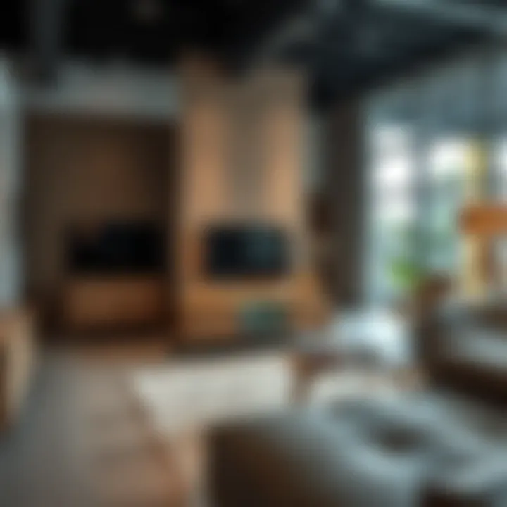 Variety of cabinet console table designs in a showroom