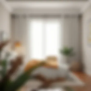 Creating Serenity with White Geometric Curtains in Bedrooms Cozy bedroom featuring white geometric curtains creating a serene ambiance