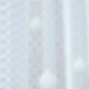 Intricate Patterns of White Geometric Curtains Close-up view of intricate geometric patterns on white curtains