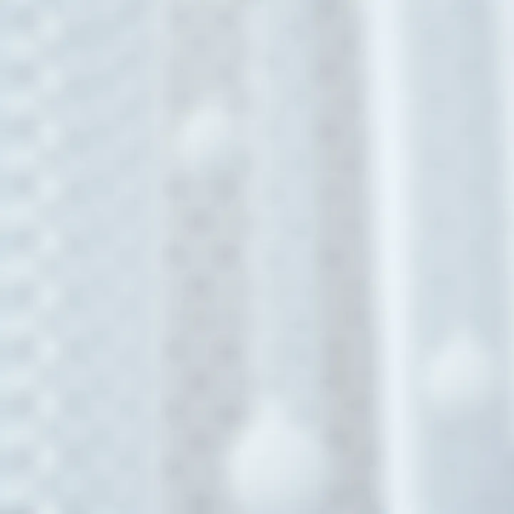 Intricate Patterns of White Geometric Curtains Close-up view of intricate geometric patterns on white curtains