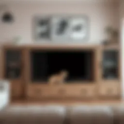 Stylish entertainment center with integrated dog cage