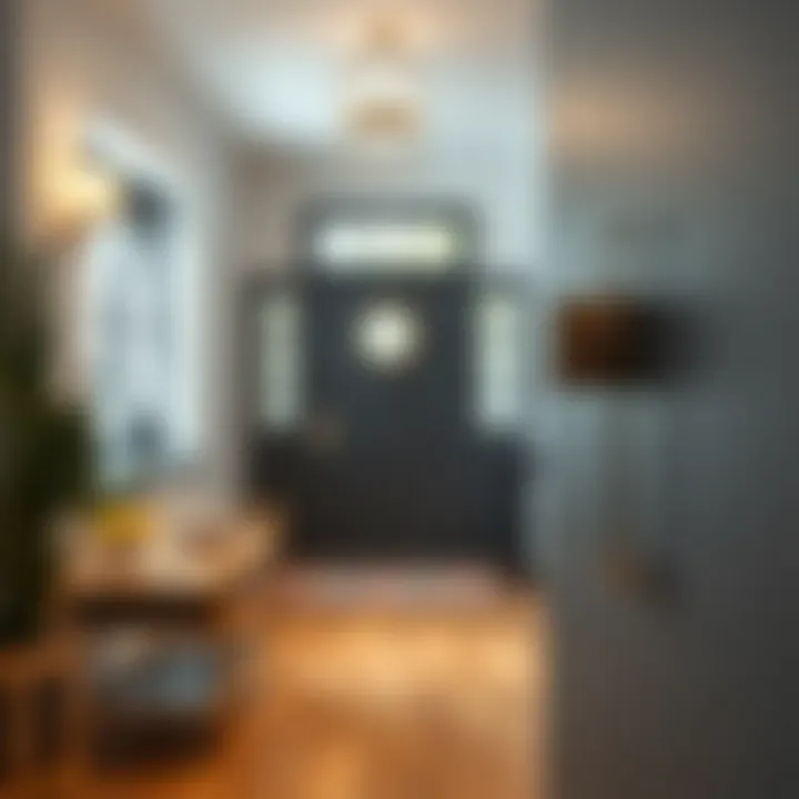 Modern metal key rack in a stylish entryway