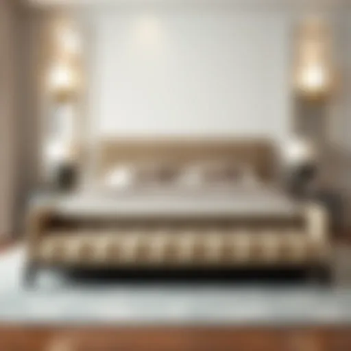 Elegant king size bed with a sophisticated bench