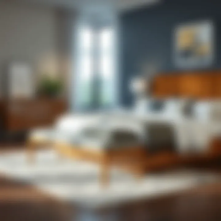 Functional bench at the foot of a king size bed enhancing aesthetics