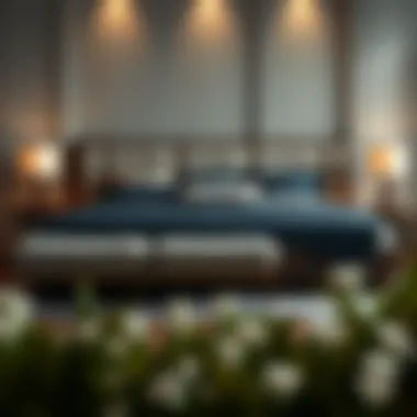 A luxurious king size bed showcasing various materials