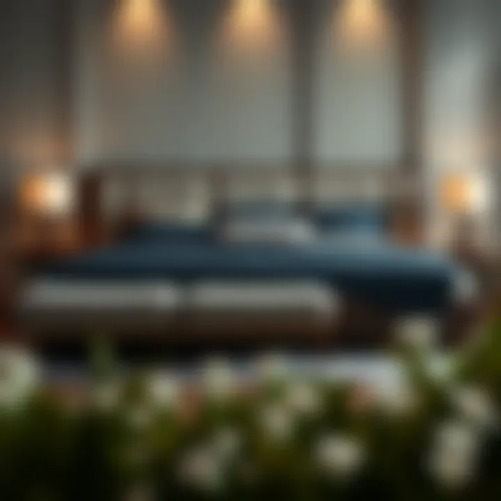 A luxurious king size bed showcasing various materials