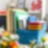 Stylishly arranged plastic file organizer box showcasing various colors and sizes for efficient storage