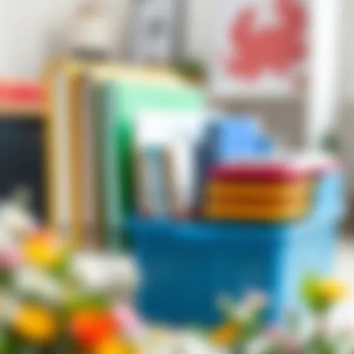 Stylishly arranged plastic file organizer box showcasing various colors and sizes for efficient storage