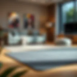 Elegant thin non-slip mat in a modern living room setting