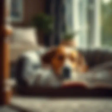 Dog enjoying a peaceful sleep next to owner