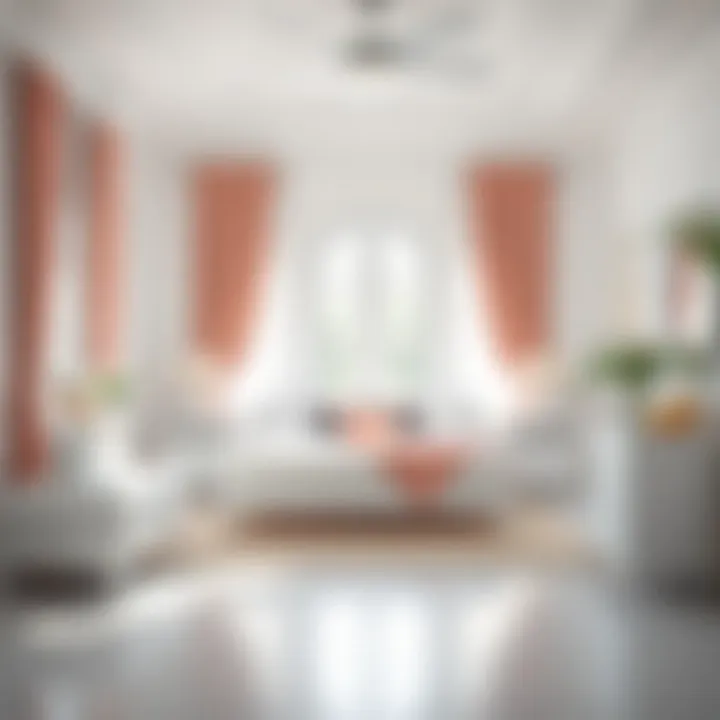 Bright bedroom showcasing white furniture against colorful accents