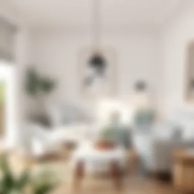 Cozy reading nook with white furniture and soft lighting