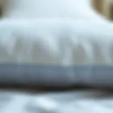 Close-up view of a firm pillow showcasing its texture and support
