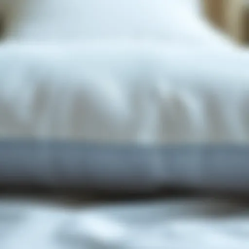 Close-up view of a firm pillow showcasing its texture and support