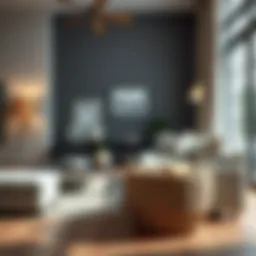 Stylish large magazine basket in a modern living room