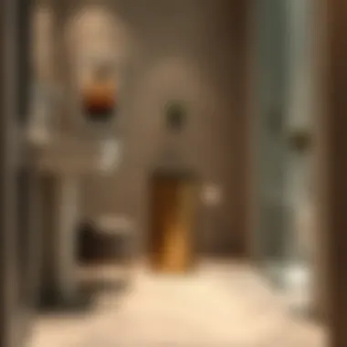 Super skinny trash can placed in a limited space like a bathroom