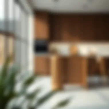 Sleek design of a super skinny trash can in a modern kitchen setting