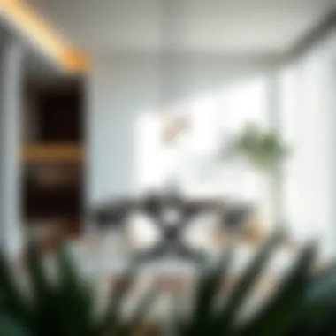 Modern interior featuring a console table as a dining solution