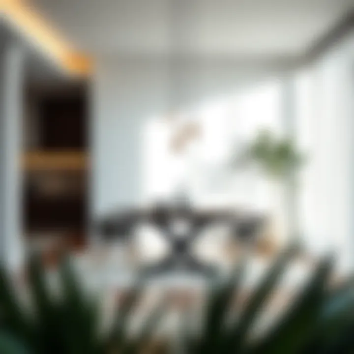 Modern interior featuring a console table as a dining solution