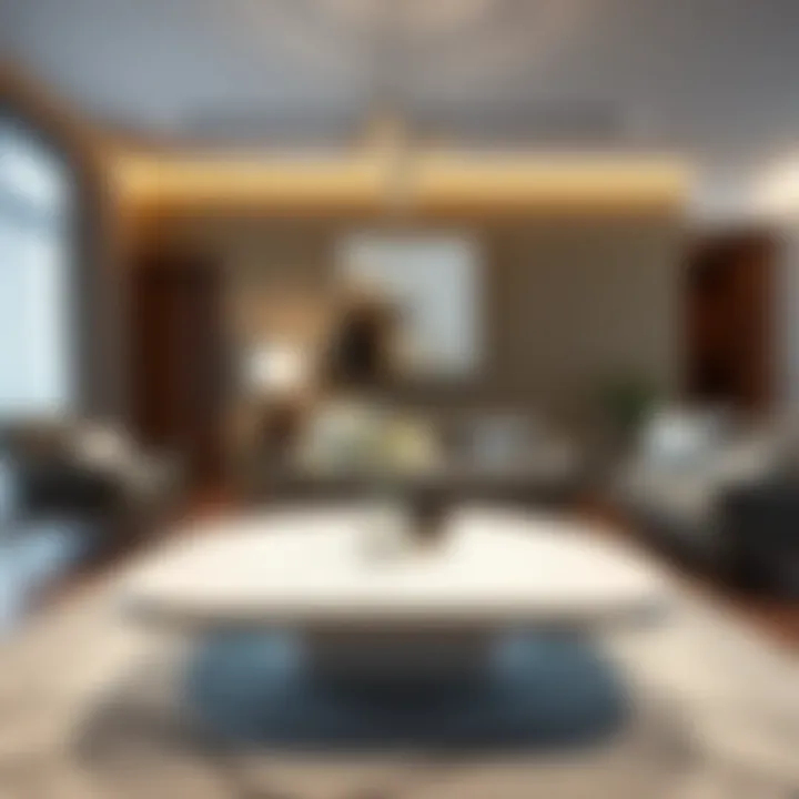 High gloss coffee table integrated into various interior design styles