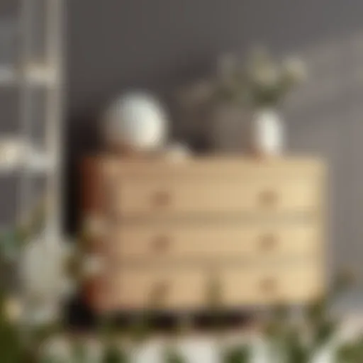 Elegant fabric dresser showcasing modern design elements