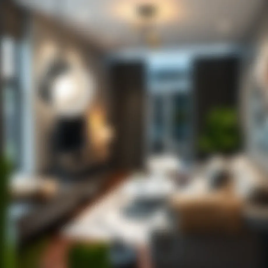 Elegant dimmable spot light illuminating a modern living space