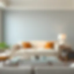 Elegant loveseat slipcover in a modern living room setting