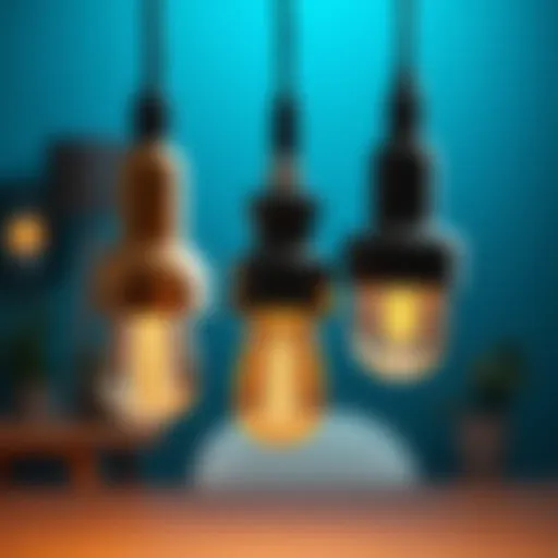 Elegant pendant light cord showcasing various materials