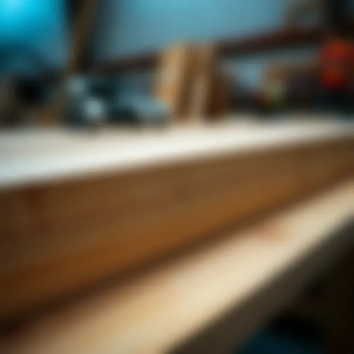 Close-up of plywood grades showcasing quality differences