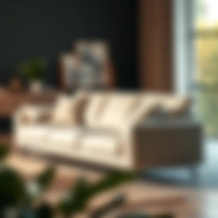 Stylish modern sofa highlighting design elements