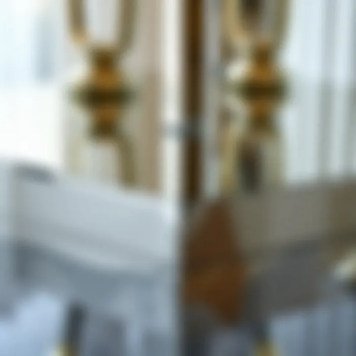 Detailing the Craftsmanship: Reflective Elegance Close-up of the reflective surface and intricate design of a mirrored stool