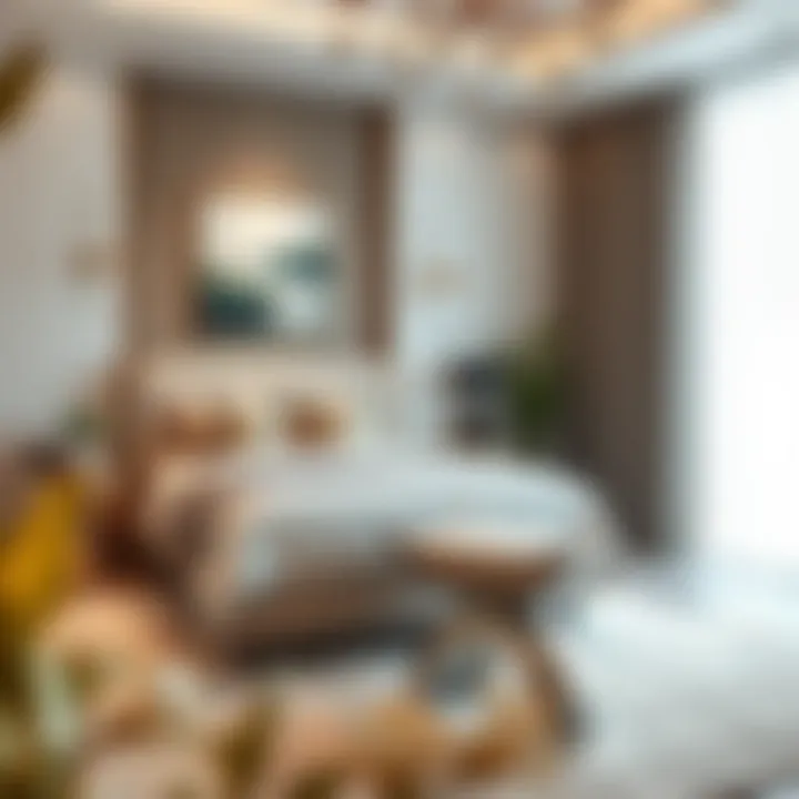 Versatile Integration: Mirrored Stool in Bedroom Mirrored stool integrated into a stylish bedroom decor