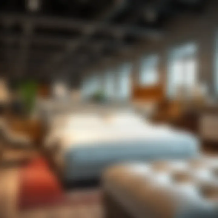 Budget-friendly double bed options in a furniture store