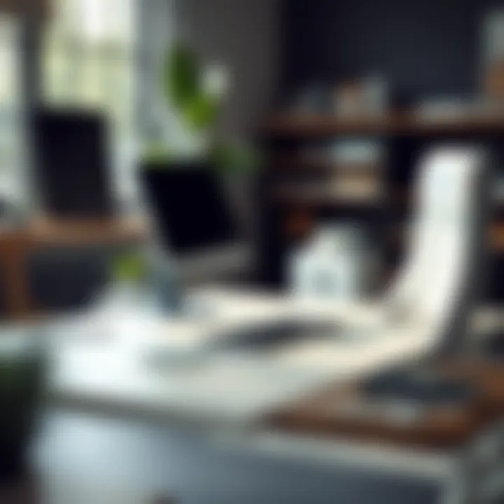 Adjustable desk showcasing ergonomic design