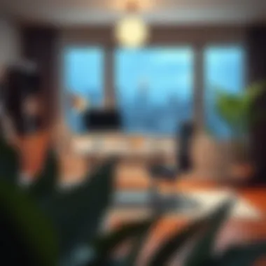 Modern home office with Wayfair adjustable desk